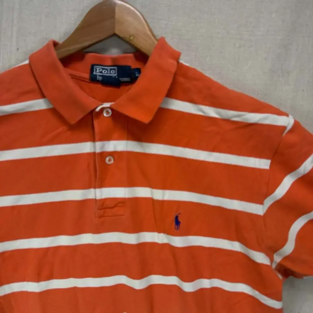 Polo Ralph Lauren Men's Polo Shirt M Medium Striped Melon Purple Pony‎